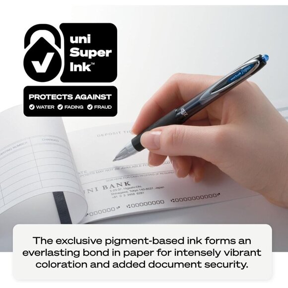 Uni-Ball 207 Retractable Gel Pens Medium Point 0.7mm Blue 12 Pack Super Ink - Picture 4 of 9